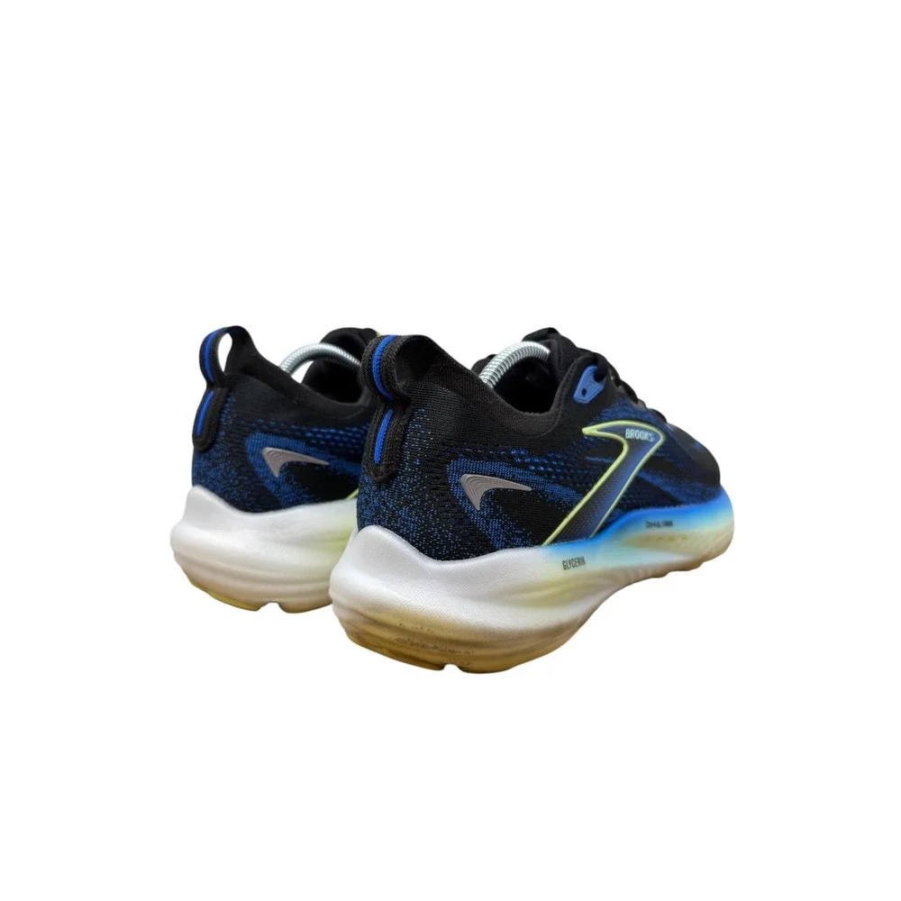 Brooks Glycerin Max Mens 10 Black Blue Yellow DNA Tuned Running Shoe 1104451D002